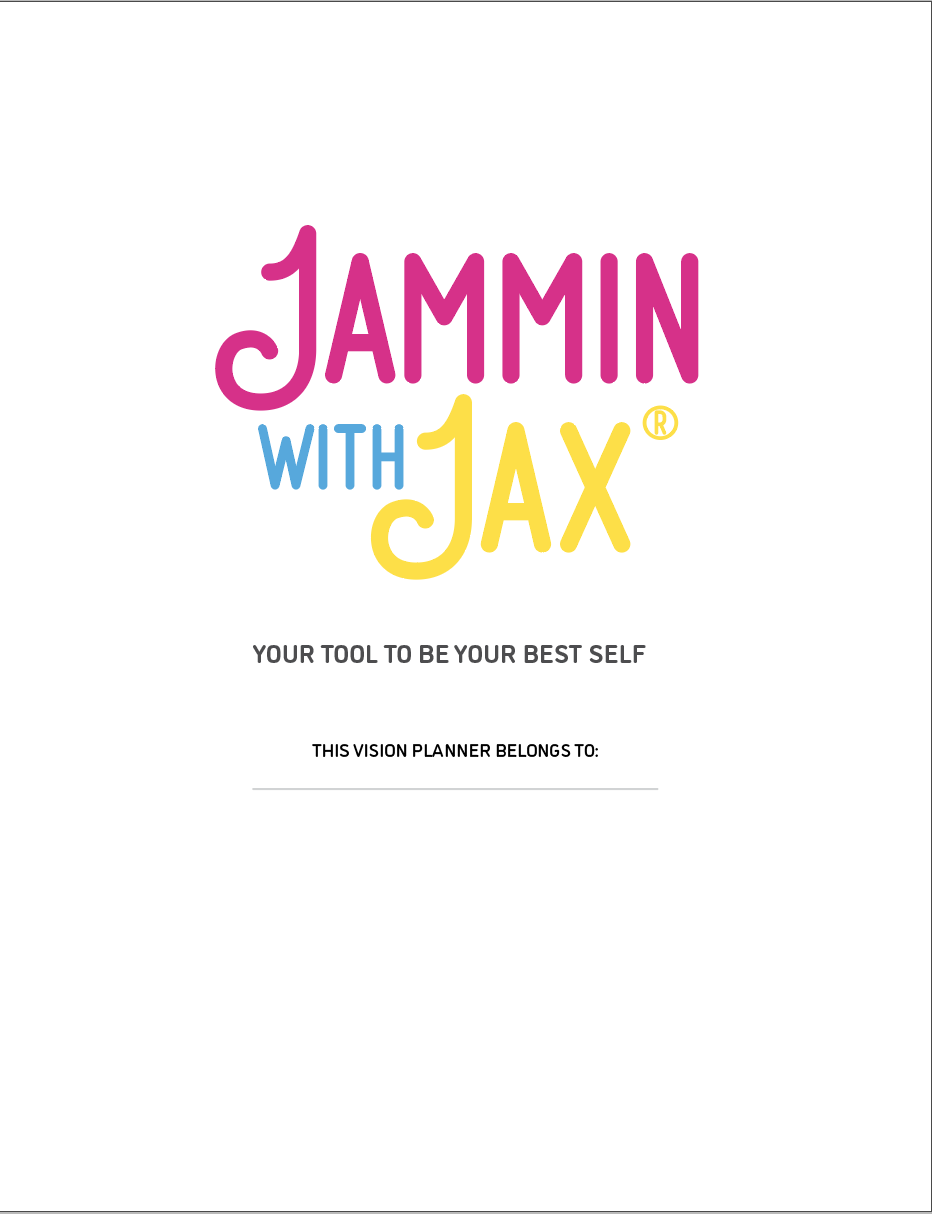 Jammin With Jax cover — page from the MY LIFE Planner 2026